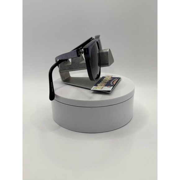 NEW Vintage Sunglasses | Non RX | Browline Rectangle Style | Black & Blue | #838 - Picture 10 of 10